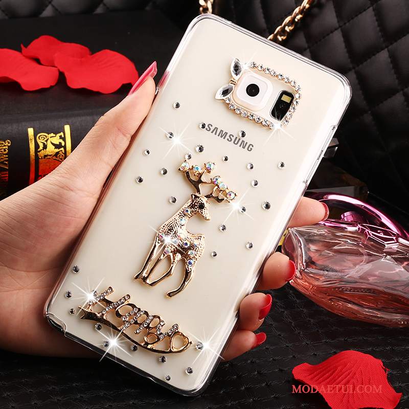 Futerał Samsung Galaxy Note 5 Rhinestone Przezroczysty Biały, Etui Samsung Galaxy Note 5 Ochraniacz Anti-fallna Telefon