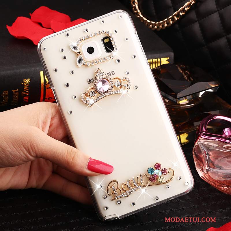 Futerał Samsung Galaxy Note 5 Rhinestone Przezroczysty Biały, Etui Samsung Galaxy Note 5 Ochraniacz Anti-fallna Telefon