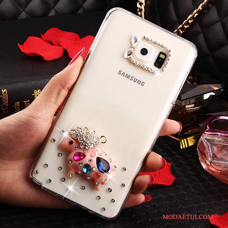 Futerał Samsung Galaxy Note 5 Rhinestone Przezroczysty Biały, Etui Samsung Galaxy Note 5 Ochraniacz Anti-fallna Telefon