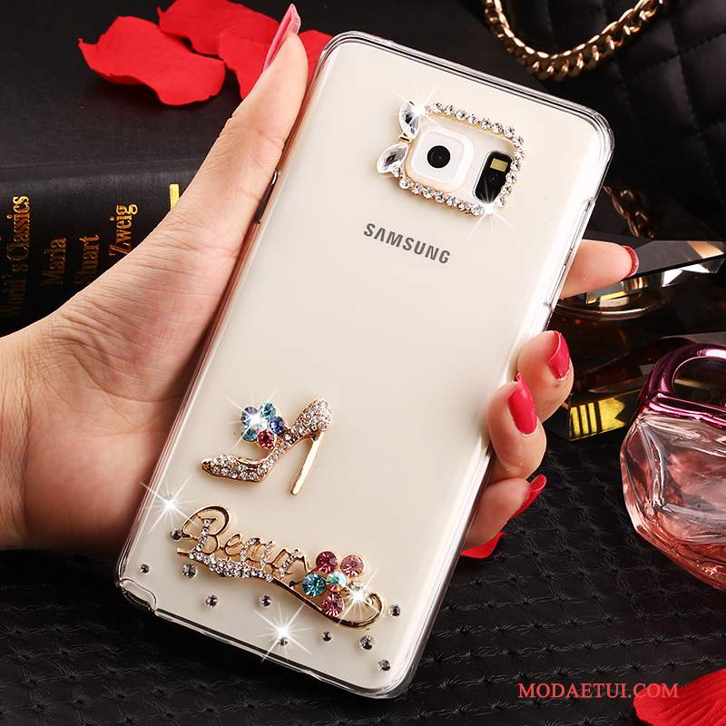 Futerał Samsung Galaxy Note 5 Rhinestone Przezroczysty Biały, Etui Samsung Galaxy Note 5 Ochraniacz Anti-fallna Telefon