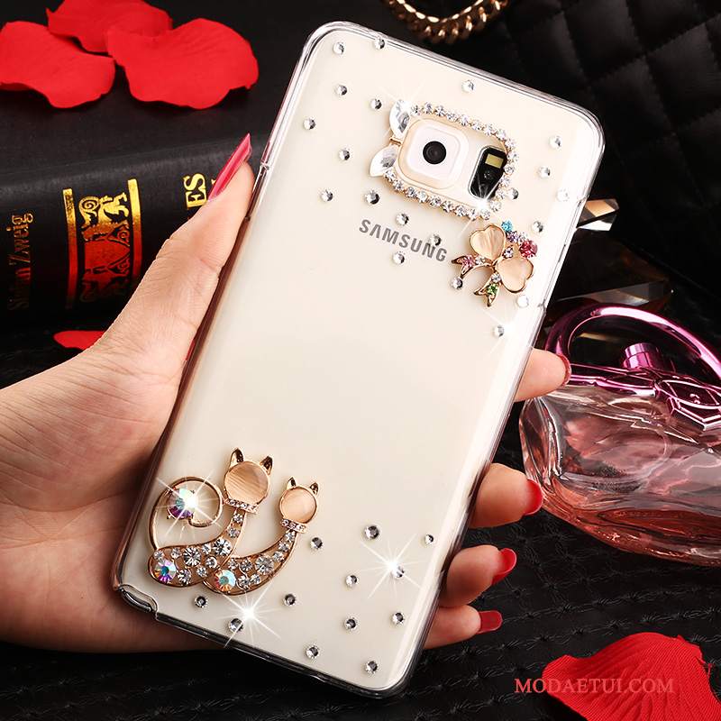 Futerał Samsung Galaxy Note 5 Rhinestone Przezroczysty Biały, Etui Samsung Galaxy Note 5 Ochraniacz Anti-fallna Telefon