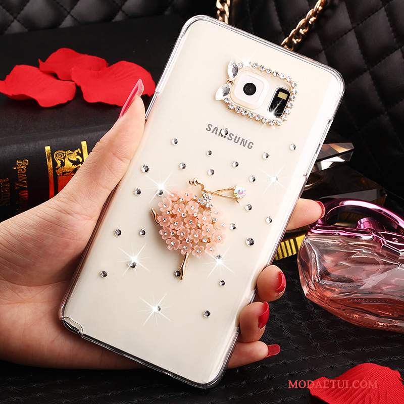 Futerał Samsung Galaxy Note 5 Rhinestone Przezroczysty Biały, Etui Samsung Galaxy Note 5 Ochraniacz Anti-fallna Telefon