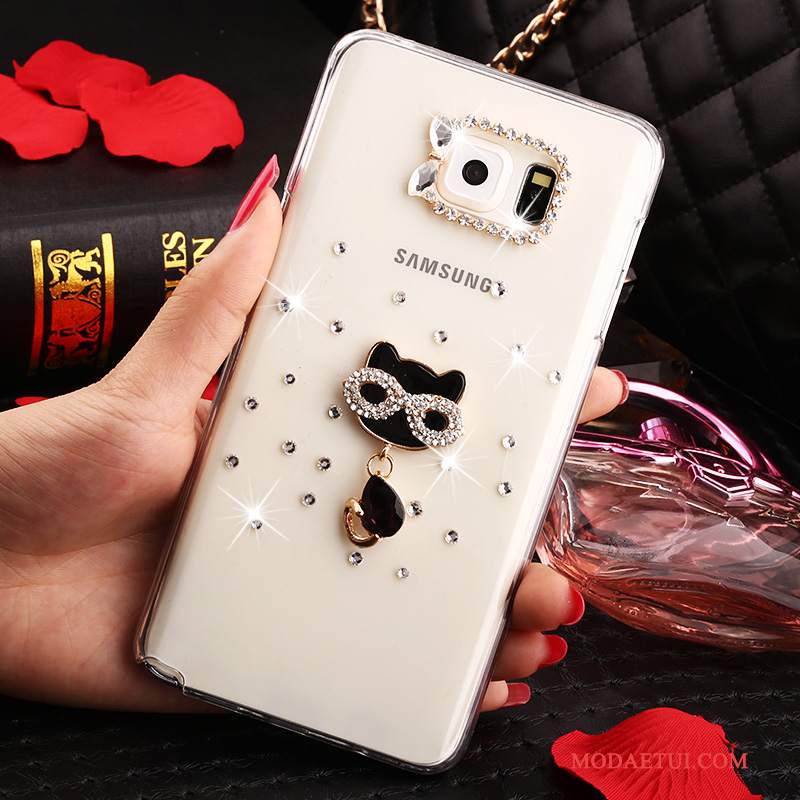 Futerał Samsung Galaxy Note 5 Rhinestone Przezroczysty Biały, Etui Samsung Galaxy Note 5 Ochraniacz Anti-fallna Telefon