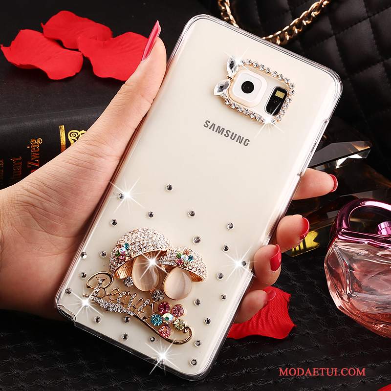 Futerał Samsung Galaxy Note 5 Rhinestone Przezroczysty Biały, Etui Samsung Galaxy Note 5 Ochraniacz Anti-fallna Telefon