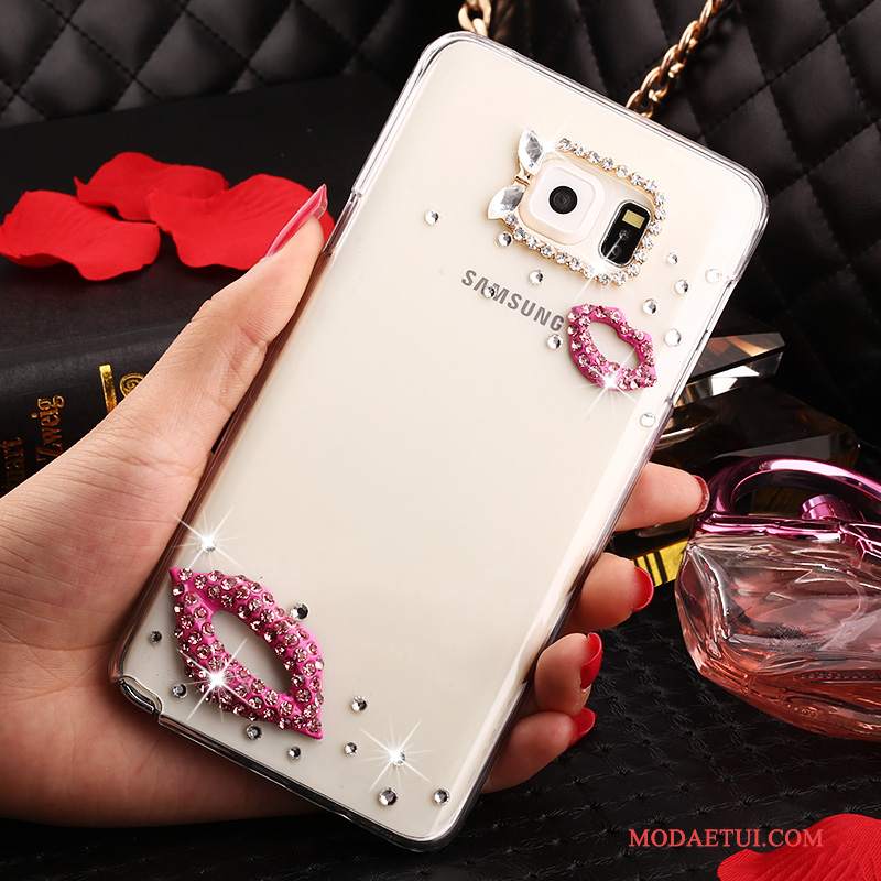 Futerał Samsung Galaxy Note 5 Rhinestone Przezroczysty Biały, Etui Samsung Galaxy Note 5 Ochraniacz Anti-fallna Telefon