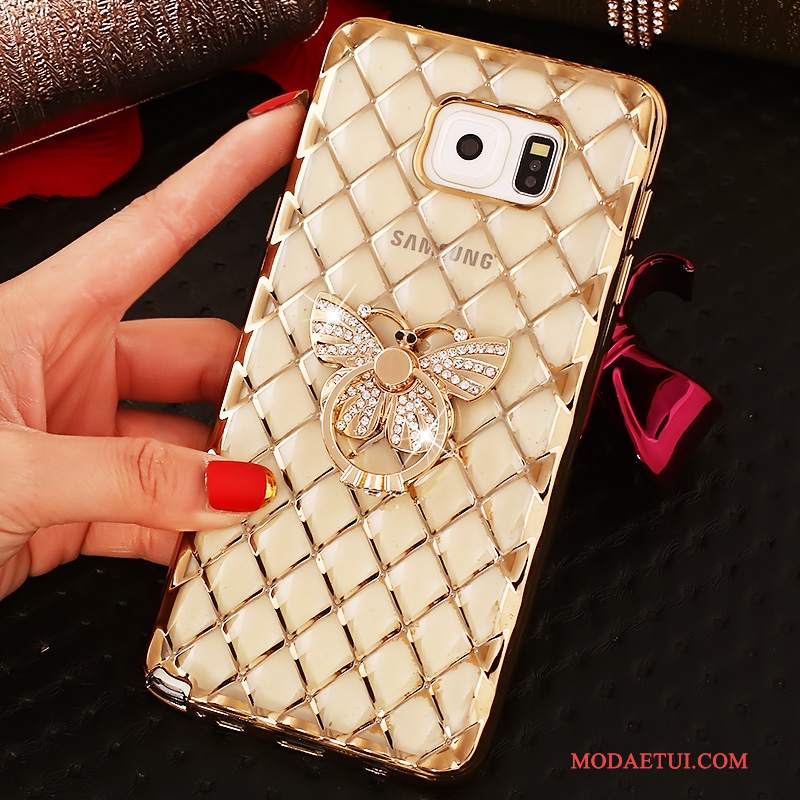 Futerał Samsung Galaxy Note 5 Rhinestone Ring Cienkie, Etui Samsung Galaxy Note 5 Silikonowe Różowe