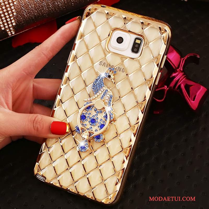 Futerał Samsung Galaxy Note 5 Rhinestone Ring Cienkie, Etui Samsung Galaxy Note 5 Silikonowe Różowe