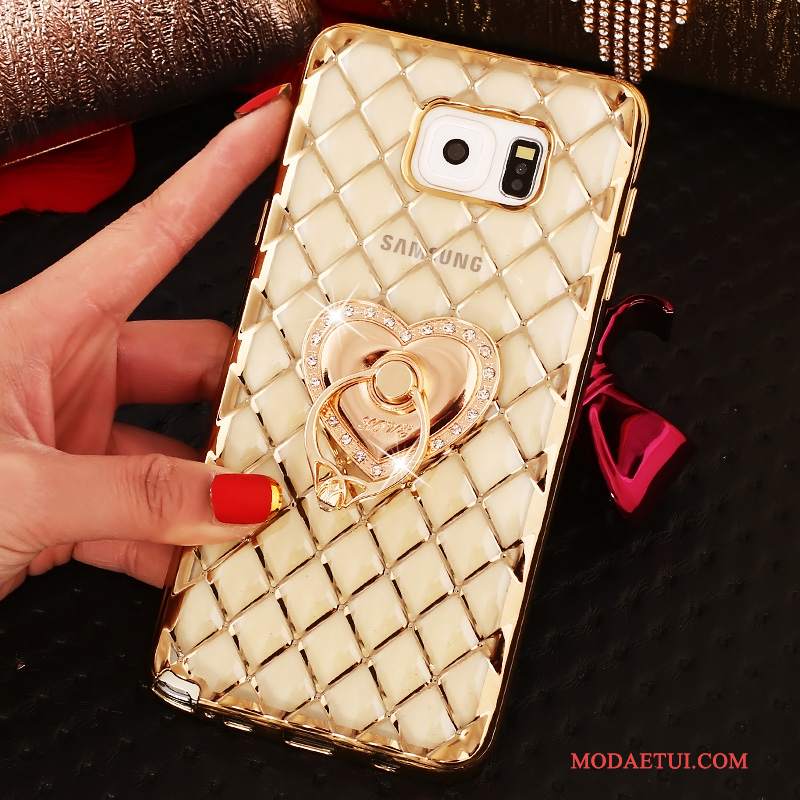 Futerał Samsung Galaxy Note 5 Rhinestone Ring Cienkie, Etui Samsung Galaxy Note 5 Silikonowe Różowe