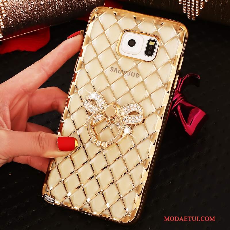 Futerał Samsung Galaxy Note 5 Rhinestone Ring Cienkie, Etui Samsung Galaxy Note 5 Silikonowe Różowe