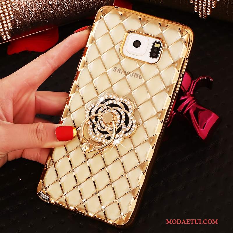 Futerał Samsung Galaxy Note 5 Rhinestone Ring Cienkie, Etui Samsung Galaxy Note 5 Silikonowe Różowe