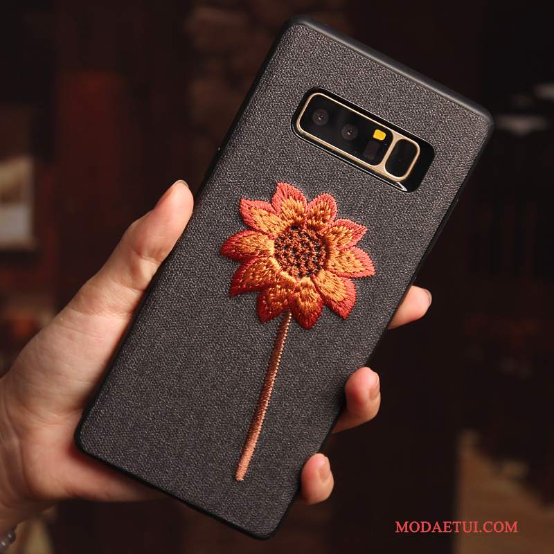 Futerał Samsung Galaxy Note 8 Kreatywne Kwiaty Anti-fall, Etui Samsung Galaxy Note 8 Ochraniacz Na Telefon Z Haftem