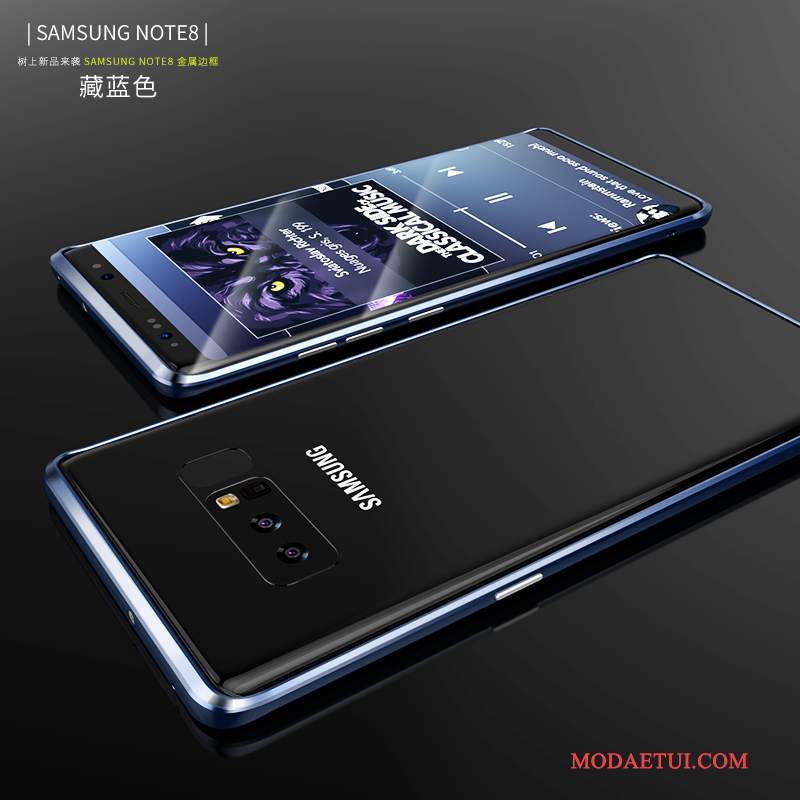 Futerał Samsung Galaxy Note 8 Kreatywne Tendencja Wiszące Ozdoby, Etui Samsung Galaxy Note 8 Metal Purpurowy Cienkie