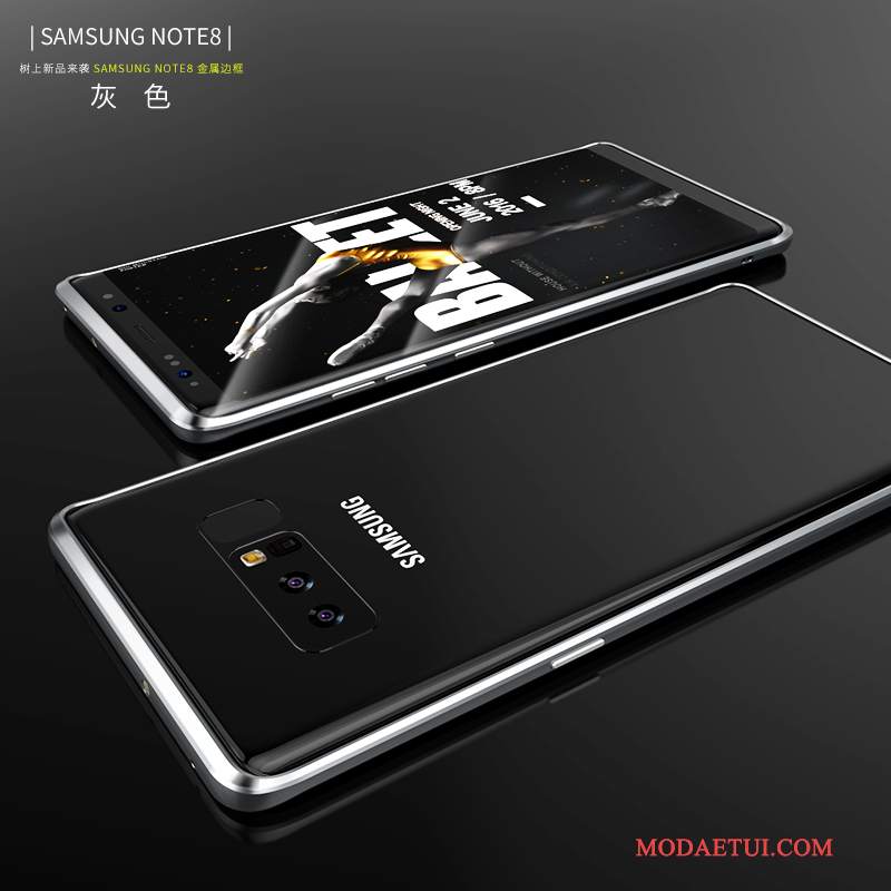 Futerał Samsung Galaxy Note 8 Kreatywne Tendencja Wiszące Ozdoby, Etui Samsung Galaxy Note 8 Metal Purpurowy Cienkie