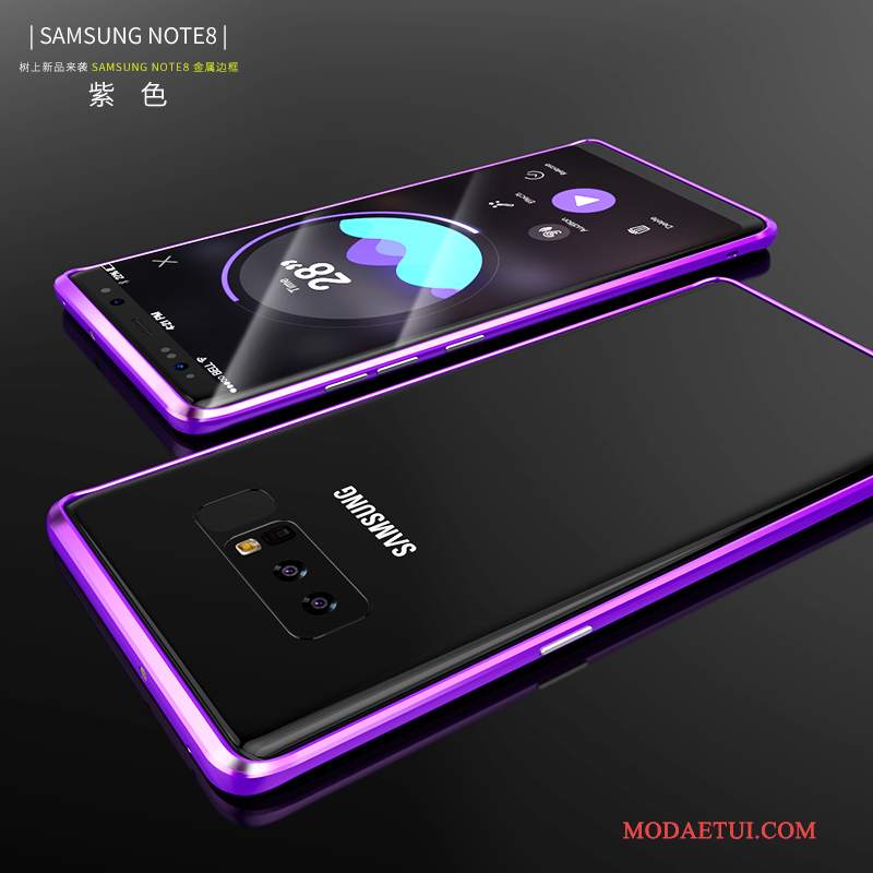 Futerał Samsung Galaxy Note 8 Kreatywne Tendencja Wiszące Ozdoby, Etui Samsung Galaxy Note 8 Metal Purpurowy Cienkie