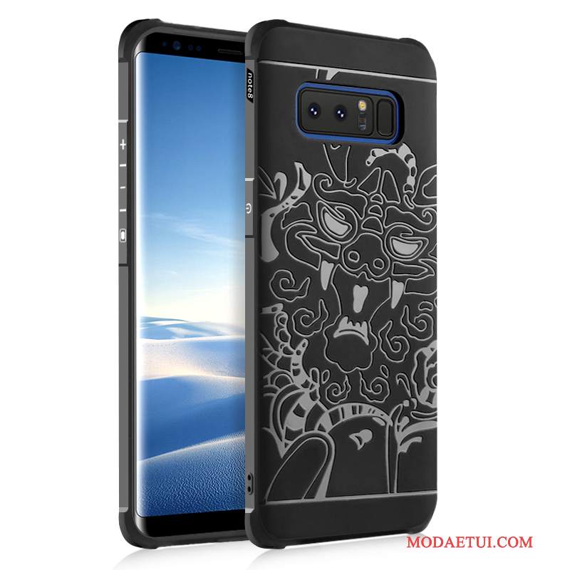 Futerał Samsung Galaxy Note 8 Miękki Anti-fall Tendencja, Etui Samsung Galaxy Note 8 Silikonowe Czarnyna Telefon