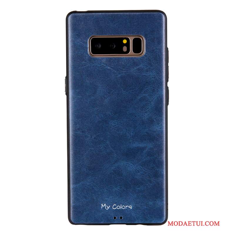 Futerał Samsung Galaxy Note 8 Miękki Biznesna Telefon, Etui Samsung Galaxy Note 8 Ochraniacz Ciemno Niebieski