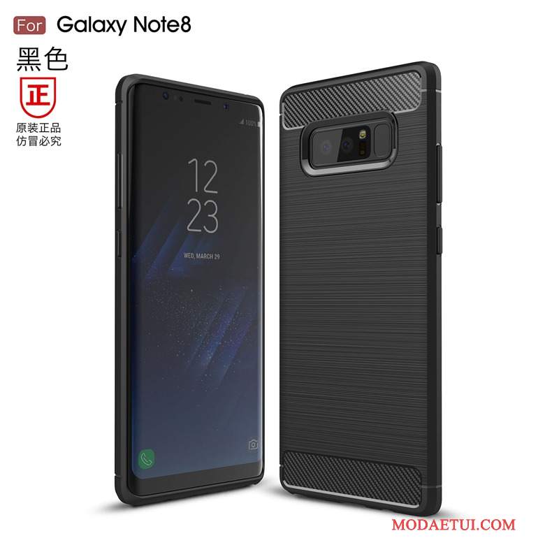 Futerał Samsung Galaxy Note 8 Miękki Zielony Włókno, Etui Samsung Galaxy Note 8 Ochraniacz Wzórna Telefon