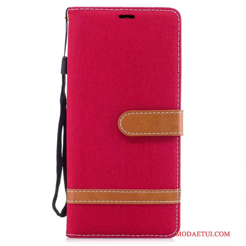 Futerał Samsung Galaxy Note 8 Portfel Tendencja Denim, Etui Samsung Galaxy Note 8 Torby Czerwony