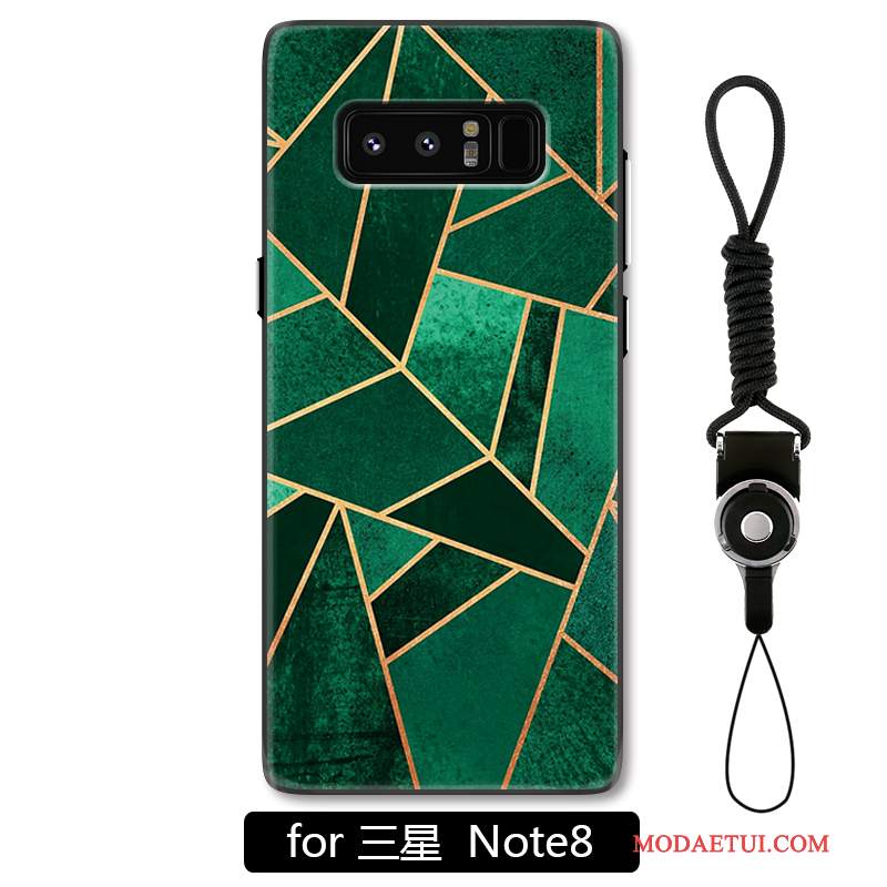 Futerał Samsung Galaxy Note 8 Relief Wiszące Ozdoby Anti-fall, Etui Samsung Galaxy Note 8 Ochraniacz Geometria Biały