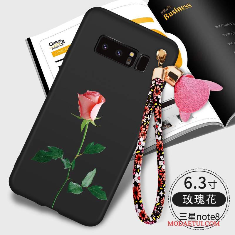 Futerał Samsung Galaxy Note 8 Silikonowe Anti-fall Tendencja, Etui Samsung Galaxy Note 8 Miękki Czarny Wiszące Ozdoby