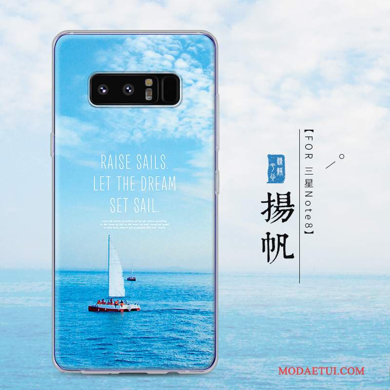 Futerał Samsung Galaxy Note 8 Silikonowe Przezroczystyna Telefon, Etui Samsung Galaxy Note 8 Kreatywne Tendencja Niebieski