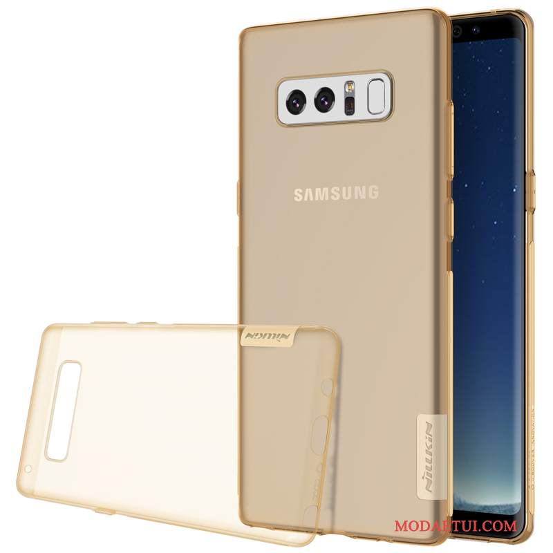 Futerał Samsung Galaxy Note 8 Silikonowe Złoto Niebieski, Etui Samsung Galaxy Note 8 Miękki Przezroczystyna Telefon