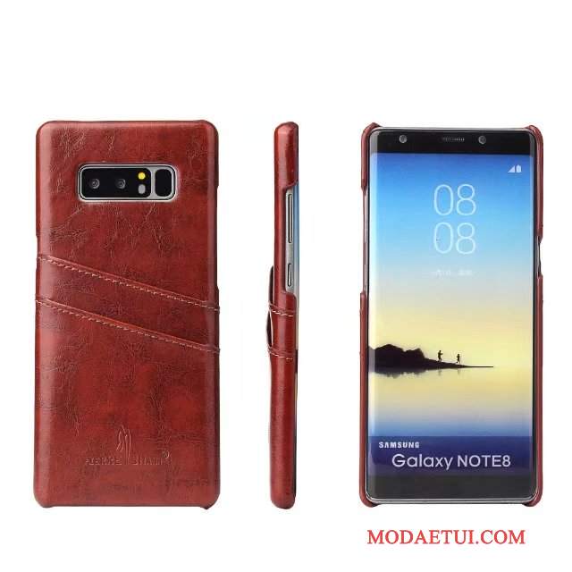 Futerał Samsung Galaxy Note 8 Skóra Na Telefon Niebieski, Etui Samsung Galaxy Note 8 Ochraniacz Karta Tylna Pokrywa