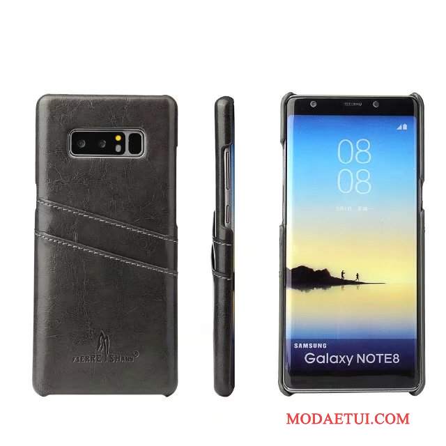 Futerał Samsung Galaxy Note 8 Skóra Na Telefon Niebieski, Etui Samsung Galaxy Note 8 Ochraniacz Karta Tylna Pokrywa