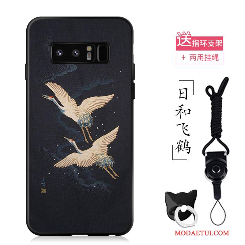 Futerał Samsung Galaxy Note 8 Vintage Nowy Anti-fall, Etui Samsung Galaxy Note 8 Miękki Na Telefon Crane