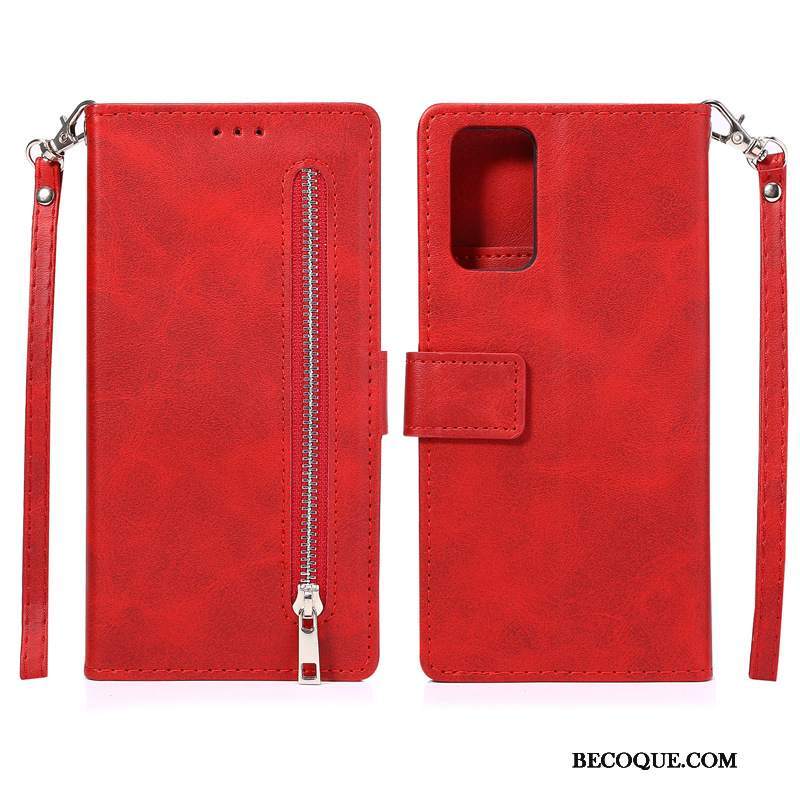 Futerał Samsung Galaxy Note20 Ultra Skóra Czerwony, Etui Samsung Galaxy Note20 Ultra