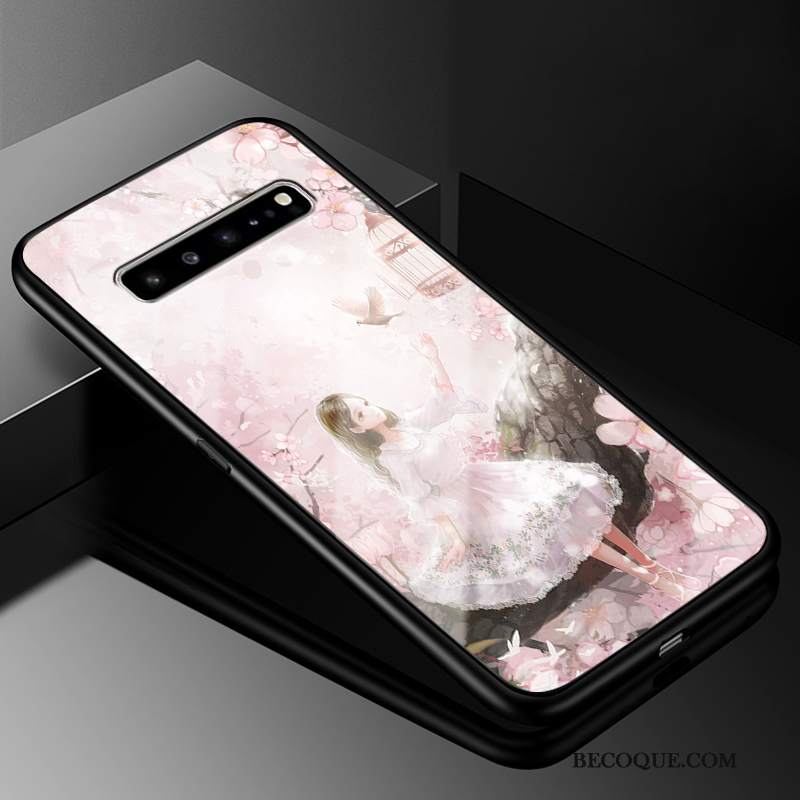 Futerał Samsung Galaxy S10 5g Ochraniacz Anti-fall Różowe, Etui Samsung Galaxy S10 5g Miękki Szkło