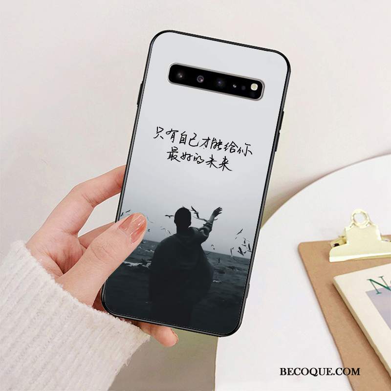 Futerał Samsung Galaxy S10 5g Silikonowe Biznes Anti-fall, Etui Samsung Galaxy S10 5g Moda Czarny Modna Marka