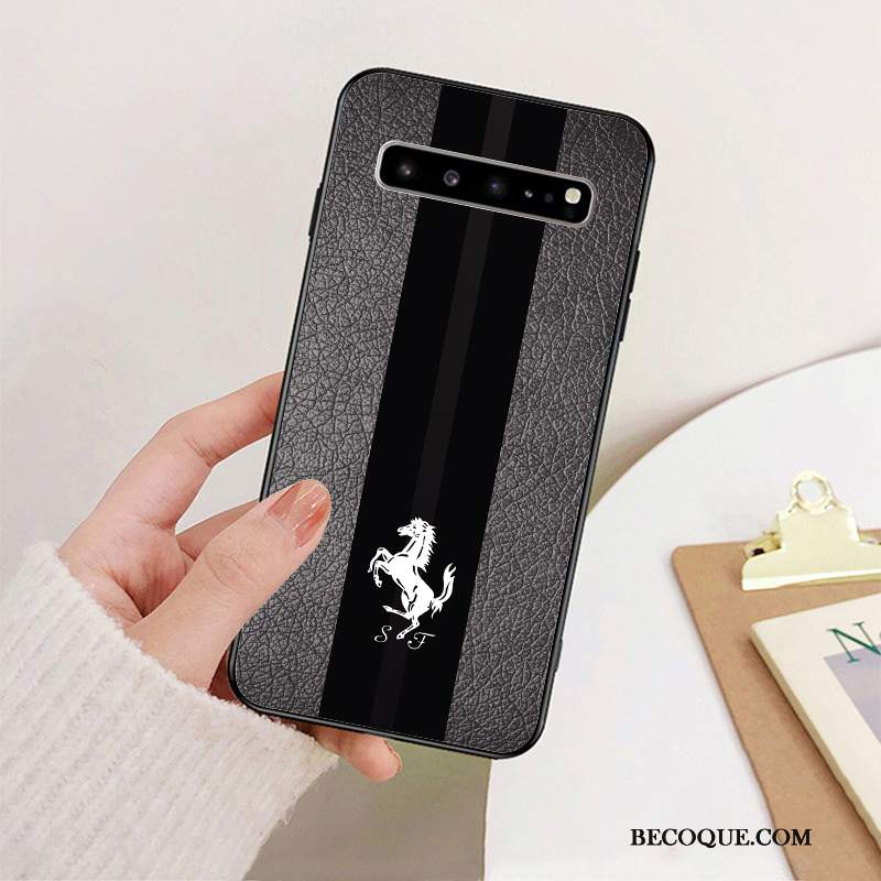 Futerał Samsung Galaxy S10 5g Silikonowe Biznes Anti-fall, Etui Samsung Galaxy S10 5g Moda Czarny Modna Marka