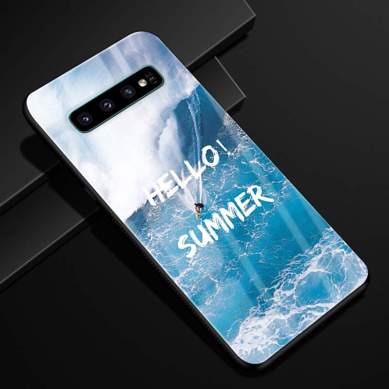 Futerał Samsung Galaxy S10+ Luksusowy Na Telefon Szkło, Etui Samsung Galaxy S10+ Ochraniacz Anti-fall Tendencja