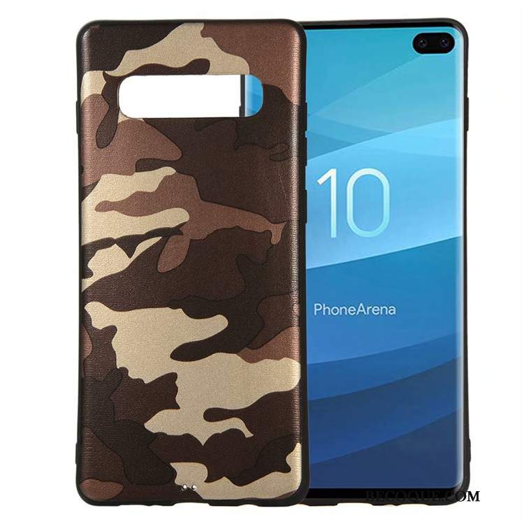 Futerał Samsung Galaxy S10+ Miękki Anti-fall Kamuflaż, Etui Samsung Galaxy S10+ Ochraniacz Biały Nowy