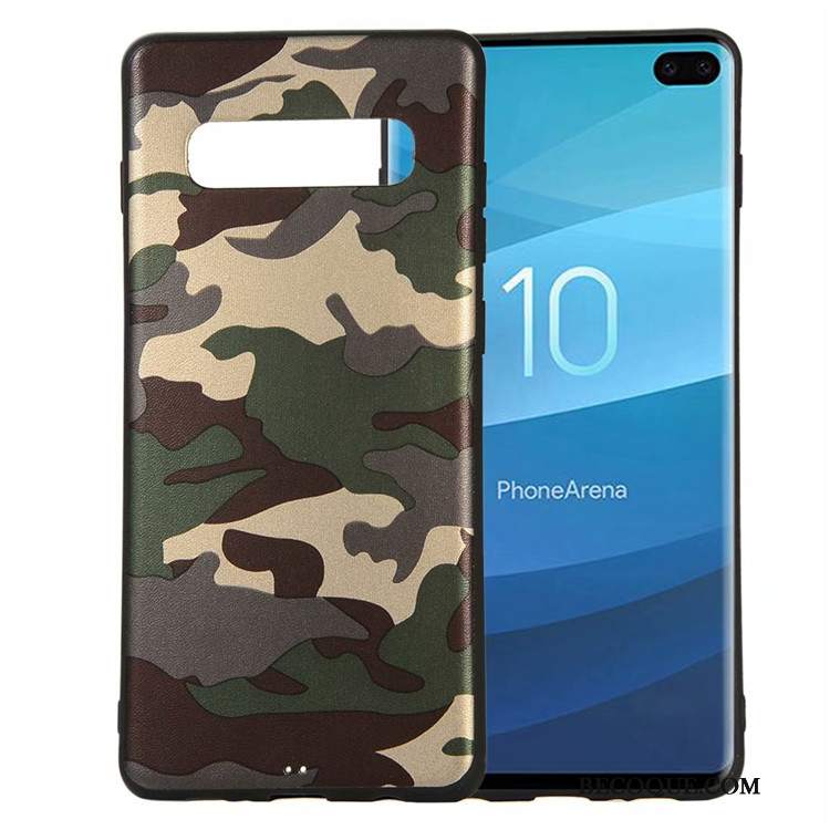 Futerał Samsung Galaxy S10+ Miękki Anti-fall Kamuflaż, Etui Samsung Galaxy S10+ Ochraniacz Biały Nowy