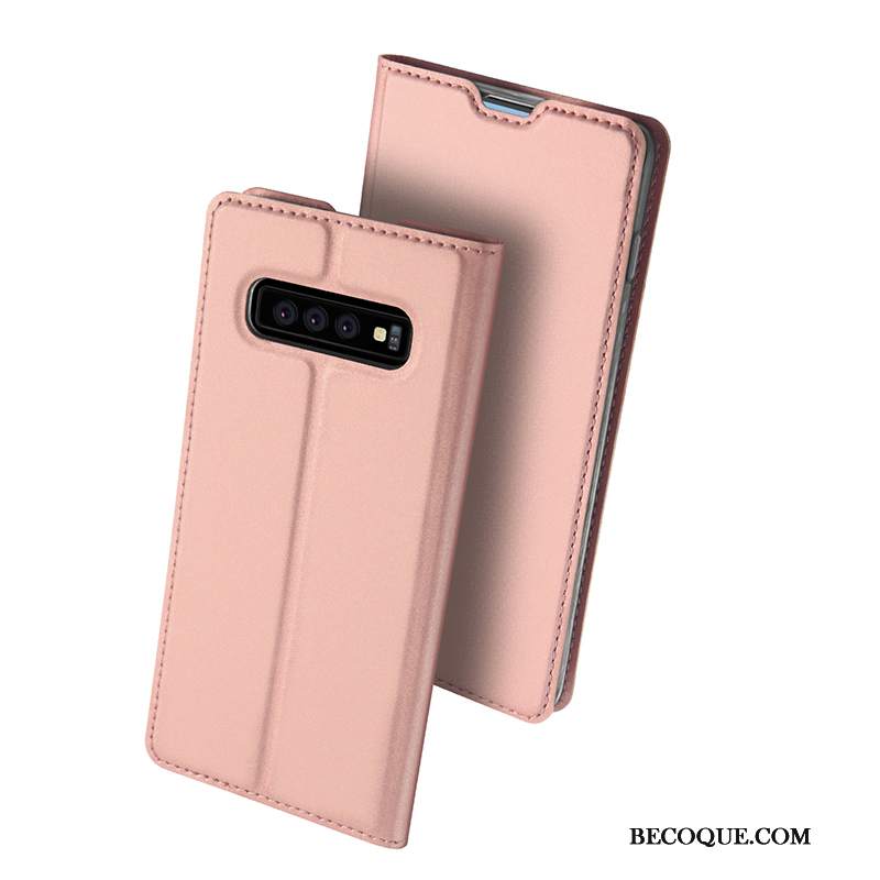 Futerał Samsung Galaxy S10 Miękki Karta Złoto, Etui Samsung Galaxy S10 Portfel Biznesna Telefon