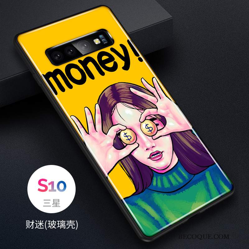 Futerał Samsung Galaxy S10 Moda Szkło Anti-fall, Etui Samsung Galaxy S10 Silikonowe Piękny Młodzież