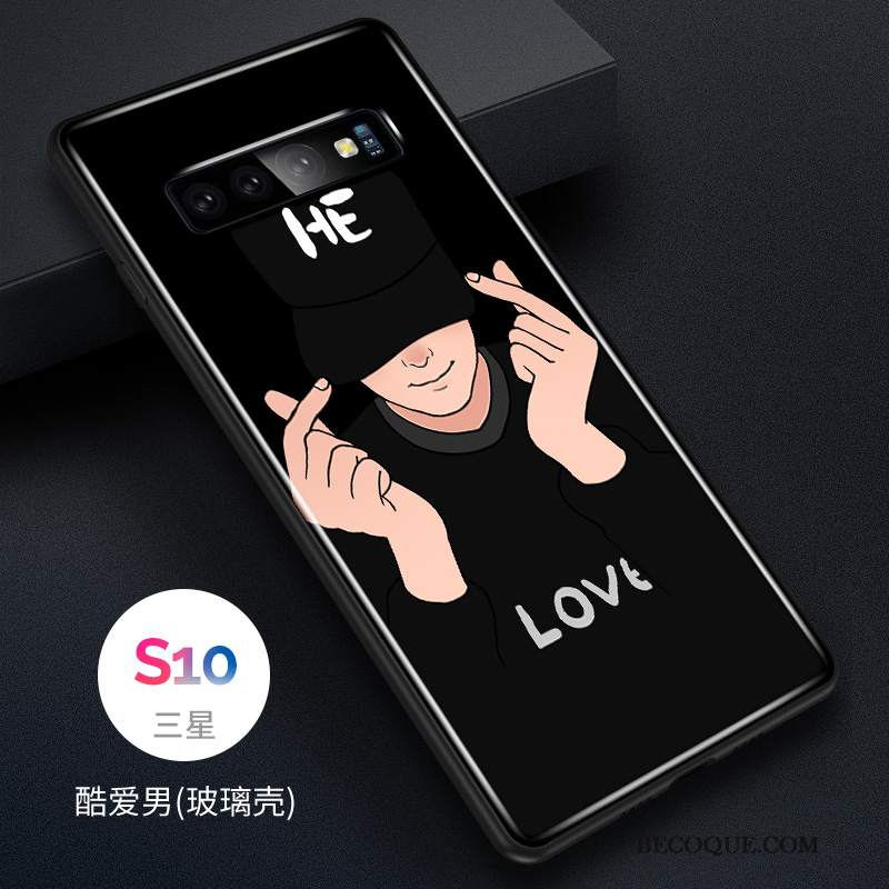 Futerał Samsung Galaxy S10 Moda Szkło Anti-fall, Etui Samsung Galaxy S10 Silikonowe Piękny Młodzież