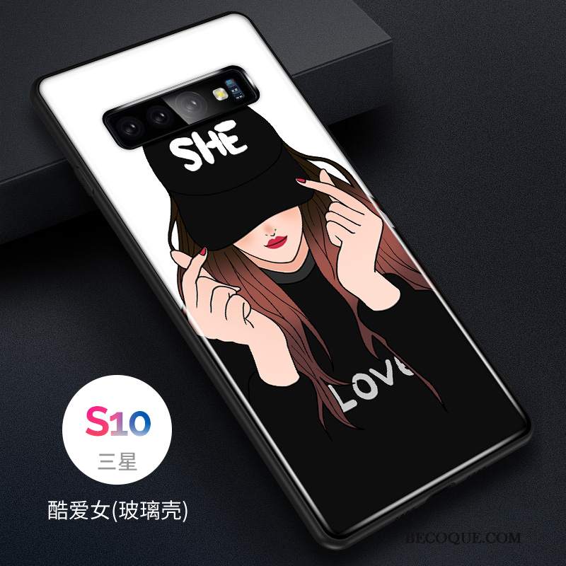 Futerał Samsung Galaxy S10 Moda Szkło Anti-fall, Etui Samsung Galaxy S10 Silikonowe Piękny Młodzież