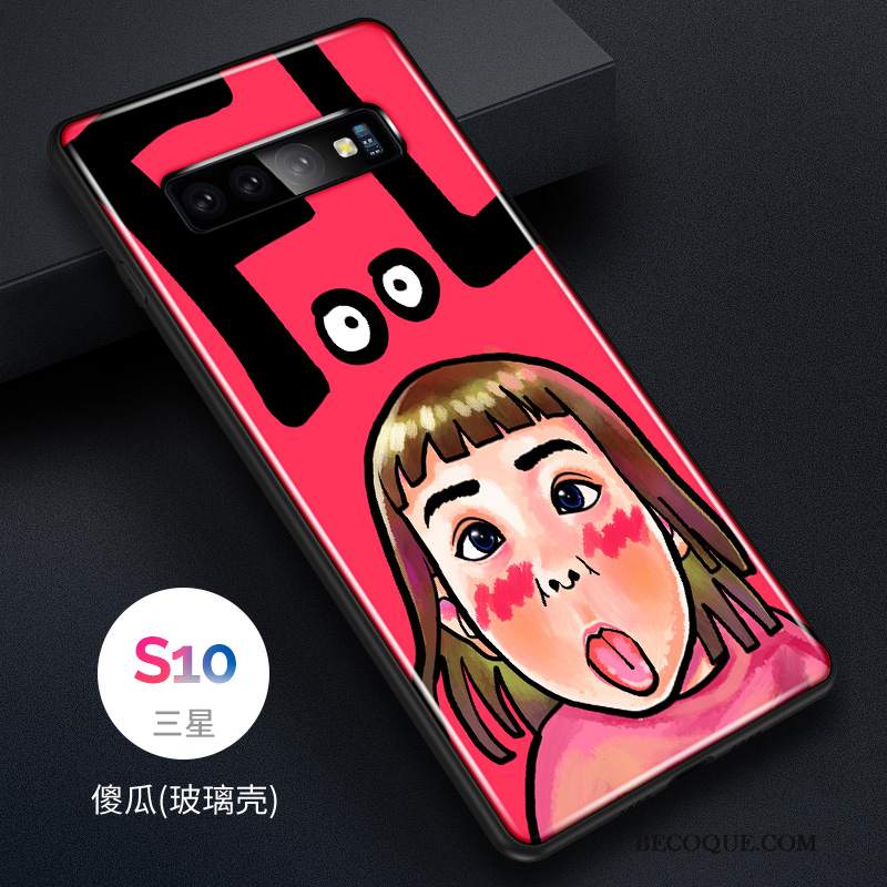 Futerał Samsung Galaxy S10 Moda Szkło Anti-fall, Etui Samsung Galaxy S10 Silikonowe Piękny Młodzież