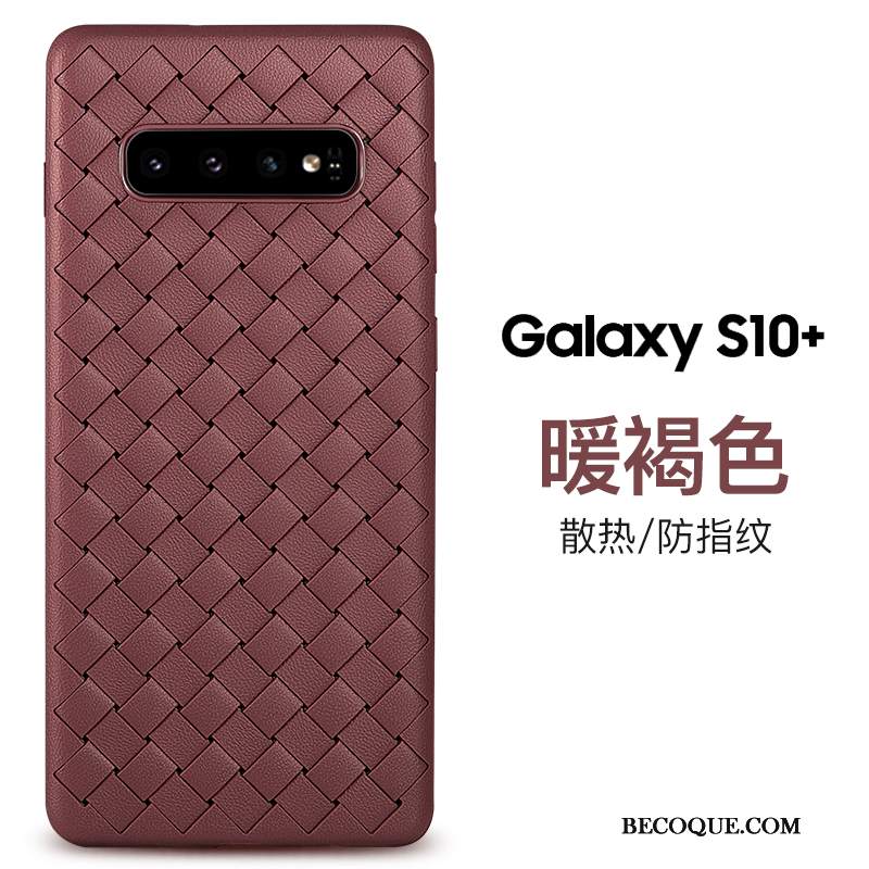 Futerał Samsung Galaxy S10+ Ochraniacz Osobowość Modna Marka, Etui Samsung Galaxy S10+ Skóra Przeplatane Anti-fall