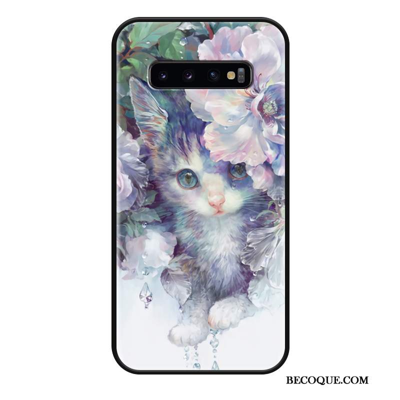 Futerał Samsung Galaxy S10 Relief Anti-fall Kwiaty, Etui Samsung Galaxy S10 Torby Na Telefon Kotek