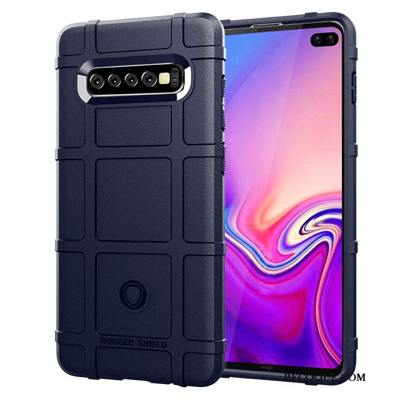 Futerał Samsung Galaxy S10+ Silikonowe Antypoślizgowe Nubuku, Etui Samsung Galaxy S10+ Miękki Niebieski Chłodzenie