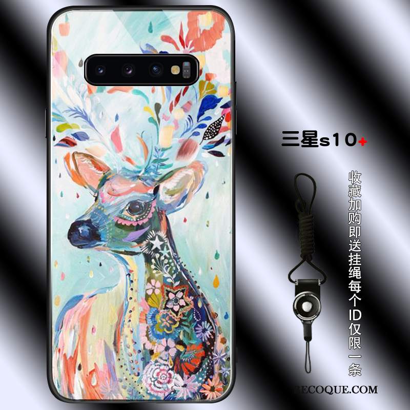 Futerał Samsung Galaxy S10+ Silikonowe Kotek Szkło, Etui Samsung Galaxy S10+ Torby Młodzież Piękny