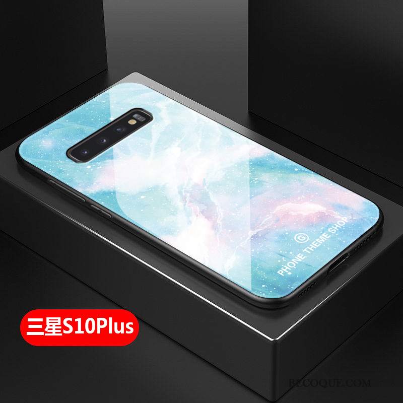 Futerał Samsung Galaxy S10+ Silikonowe Na Telefon Szkło, Etui Samsung Galaxy S10+ Miękki Modna Marka Anti-fall