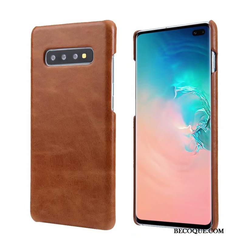 Futerał Samsung Galaxy S10 Skóra Cienkiena Telefon, Etui Samsung Galaxy S10 Ochraniacz Trudno Tendencja