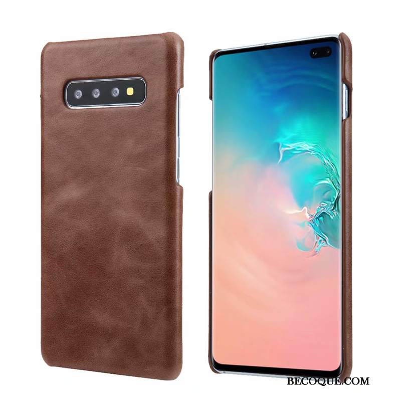 Futerał Samsung Galaxy S10 Skóra Cienkiena Telefon, Etui Samsung Galaxy S10 Ochraniacz Trudno Tendencja