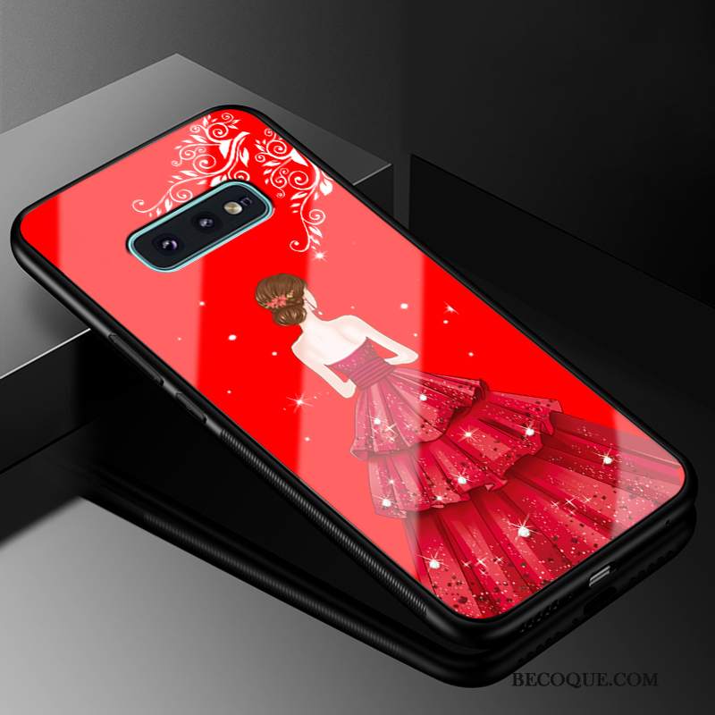 Futerał Samsung Galaxy S10e Silikonowe Szkło Gazy, Etui Samsung Galaxy S10e Ochraniacz Trudno Czerwony