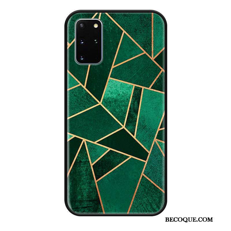 Futerał Samsung Galaxy S20+ Kolor Kształt Diamentu Anti-fall, Etui Samsung Galaxy S20+ Relief Geometria Zielony